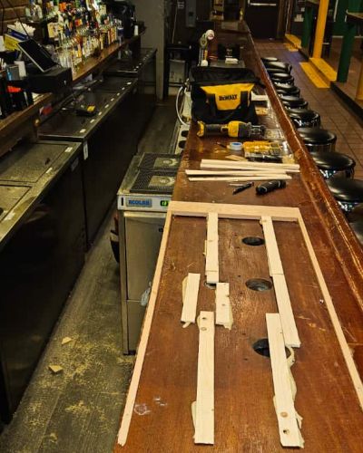 Bar Counter beer line installation